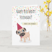 Carte Drôle mignon Joyeux Anniversaire levrette chien an (Fleur jaune)