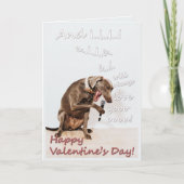 Carte Drôle, mignon, Saint-Valentin, chien chantant, amu (Devant)