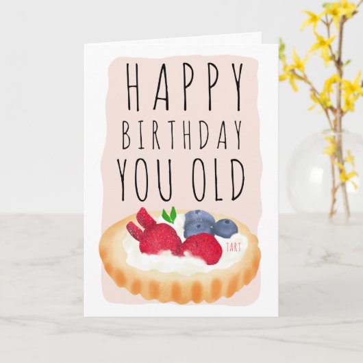 Carte Drôle mignon vieille tarte script d'illustration d (Fleur jaune)