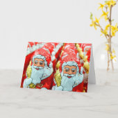 Carte Drôle Mignonne Père Noël Vous Regarde Noël (Fleur jaune)