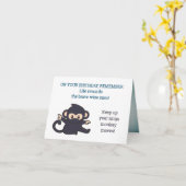 Carte Drôle Mignonne Singe Ninja Se Déplace À L'Intérieu (Fleur jaune)