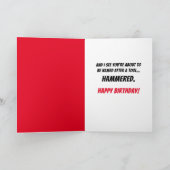 Carte Drôle Monkey Wrench, Hammered Sur Votre Anniversai (Intérieur)