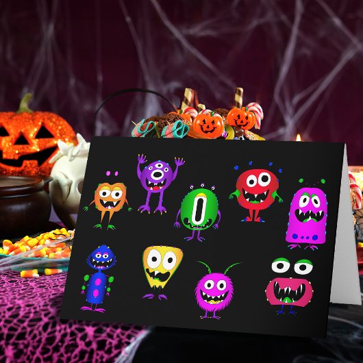 Carte Drôle, Monstres, Halloween