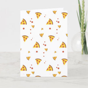 Carte Drôle motif minimaliste de pizza pepperoni rétro