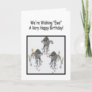 Carte Drôle Mouton Noir Joyeux Salutation d'anniversaire