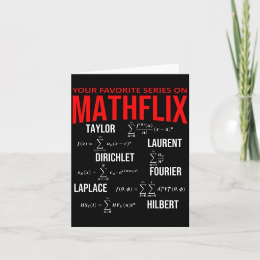 Carte Drôle Nerd Votre Série Préférée Sur Mathflix Maths (Devant)