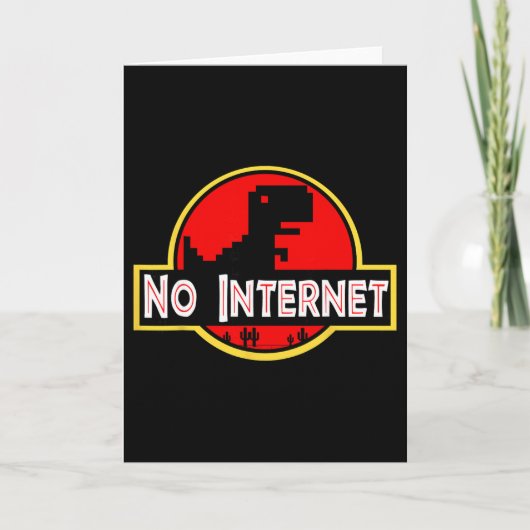 Carte Drôle Nerdy Pas de Dinosaur Internet Informatique (Devant)