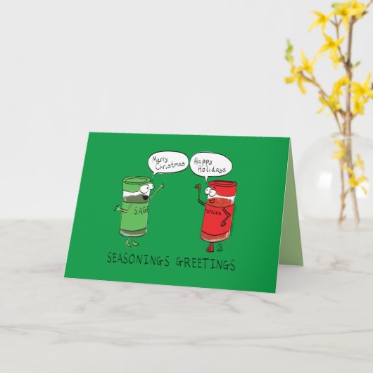 Carte Drôle Noël Cartoon Cuisines épices (Fleur jaune)