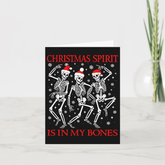 Carte Drôle Noël Danser Skeletons Noël Esprit (Devant)