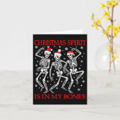 Carte Drôle Noël Danser Skeletons Noël Esprit (Fleur jaune)