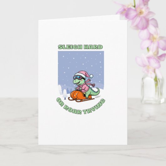Carte Drôle Noël Dinosaur (Orchidée)