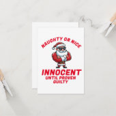 Carte Drôle Noël Naughty ou Nice - Prouvez-le ! (Devant/Arrière en situation)