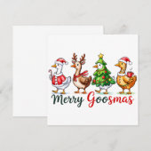 Carte Drôle Noël Silly Goose (Devant / Derrière)