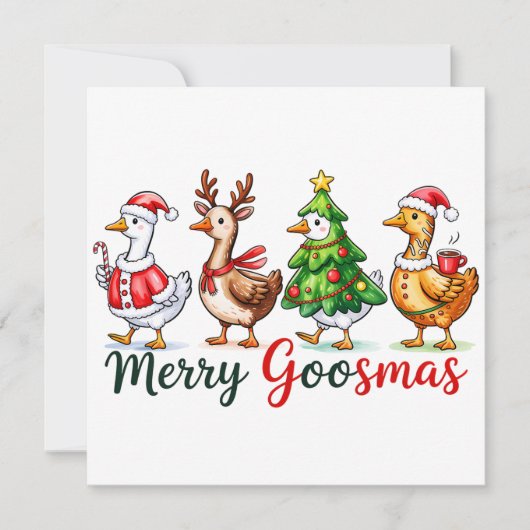 Carte Drôle Noël Silly Goose (Devant)