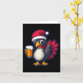 Carte Drôle Noël Turquie animal avec bande dessinée de b (Fleur jaune)