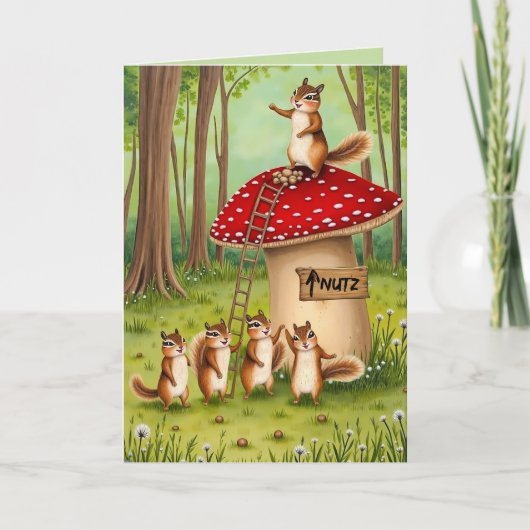 Carte Drôle Nostalgic Chipmunk amis Penser à vous (Devant)