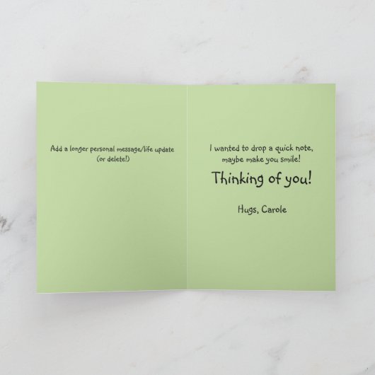 Carte Drôle Nostalgic Chipmunk amis Penser à vous (Intérieur)