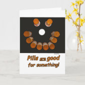 Carte Drôle obtenez les pilules bonnes font les visages (Fleur jaune)