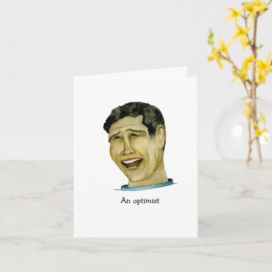 Carte Drôle Optimiste (Fleur jaune)