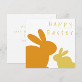 Carte Drôle Orange Bunny Texte personnalisé (Devant / Derrière)