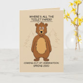 Carte Drôle Ours de l'hibernation dessin (Fleur jaune)