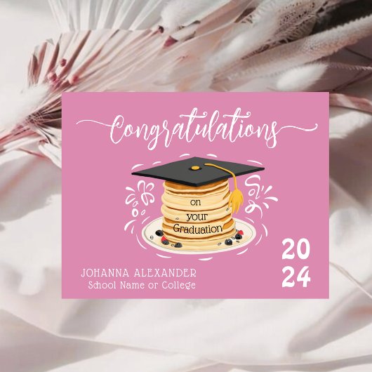 Carte Drôle Pancake Graduation | Congrats de collège per
