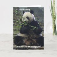 Drôle Panda Birthday Card, Mange du gâteau, pas du