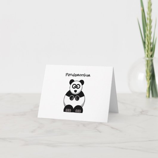 Carte Drôle Pandamonium Panda Cartoon, Mignonne Pun Stre (Devant)