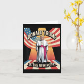 Carte Drôle Pape &amp ; Président Donald Trump, Catholiq (Fleur jaune)