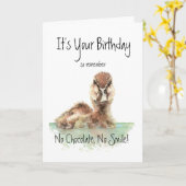 Carte Drôle, Pas De Chocolat, Pas De Sourire, Canard En (Fleur jaune)