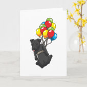 Carte Drôle Patterdale Terrier Chien Avec Ballons (Fleur jaune)