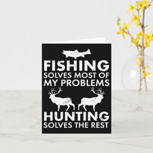 Carte Drôle Pêche Et Chasse Cadeau Noël Humour Hun (Fleur jaune)