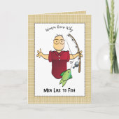 Carte Drôle Pêche Homme Cartoon Anniversaire (Devant)