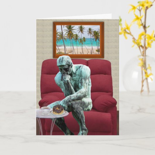 Carte Drôle penseur de vous (Fleur jaune)