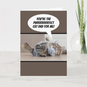 Carte Drôle Père Chat Purfect D'Un Chat Sur Fête des pèr