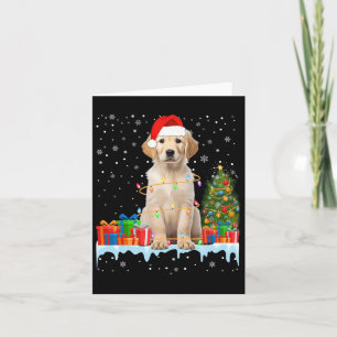 Carte Drôle Père Noël Labrador Chien Feux de Noël Joyeux