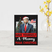 Carte Drôle Père Noël Trump S'Est Joyeux Noël (Fleur jaune)