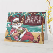 Carte Drôle Père Noël Vacances Noël Design (Fleur jaune)