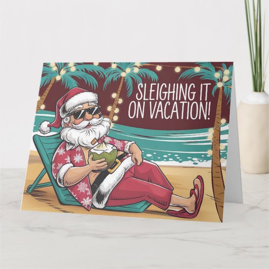 Carte Drôle Père Noël Vacances Noël Design (Devant)