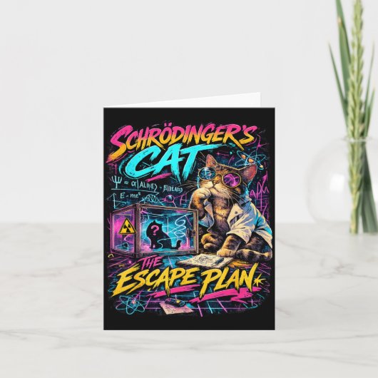 Carte Drôle Plan d'évasion de chat de Schrödinger Profes (Devant)