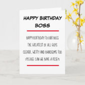 Carte Drôle Poem Boss Joyeux Anniversaire (Fleur jaune)