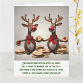 Carte Drôle Poème de Noël mignon renne de Noël (Fleur jaune)