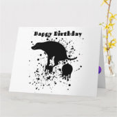 Carte Drôle Pooping Anniversaire Chien (Fleur jaune)