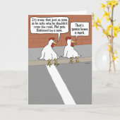 Carte Drôle Poulet Aplati Se Bien (Fleur jaune)