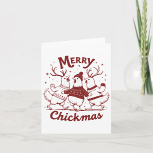 Carte Drôle Poulet de Noël ferme animal mignonne Noël Me