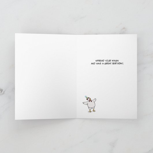 Carte Drôle Poulet Libre-Gamme Anniversaire (Intérieur)