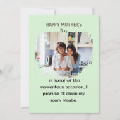Carte drôle pour la fête des mères de la part de l (Devant)
