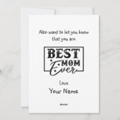 Carte drôle pour la fête des mères de la part de l (Dos)