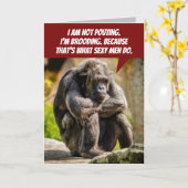 Carte Drôle Pouting Chimpanzee parce que c'est une chose (Fleur jaune)