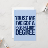 Carte Drôle Psychologie Citation Psychologue (Devant/Arrière en situation)